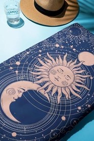 Resim Dijital Baskı Plaj Deniz Havlusu Ay ve Yıldız Desenli Peştamal HVL0149 