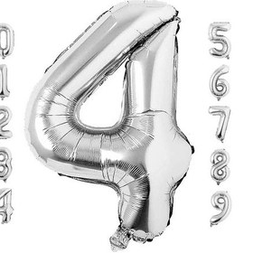 Resim 4 Gümüş Rakam ve Gold Kral Tacı Folyo Balon Doğum Günü Parti Kutlama Seti 