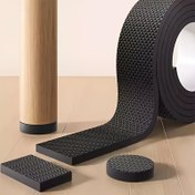 Resim 5cm Genişlikte x 100cm Uzunluğunda Siyah Sessizlik Yapan Dayanıklı Kaymaz Masa ve Sandalye Bacak Pedleri, Kalınlaştırılmış Anti-Çalkantılı Dayanıklı Sessiz Matlar, Yemek Masaları, Sandalyeler vb. için Uygun, Mobilya Kupaları 