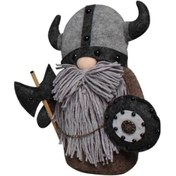 Resim Viking Savaşçı Cüce Bebek, Peluş Tatil Cüceleri Süs Seti El Yapımı Peluş Bebek Cüce İskandinavya Banmo 