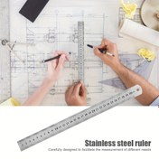 Resim 1 adet 15cm/20cm/30cm Premium Paslanmaz Çelik Çift Taraflı Düz Cetvel - Metrik ve İmperial Ölçek Dönüşümleri için Doğru Ölçüm Aracı - Okul, Ofis ve DIY Projeleri için Dayanıklı, Paslanmaz ve Kolay Okunur Hassas Cetvel 