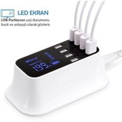 Resim Dynego Doolike Çoklu Usb 8 Port Göstergeli Şarj Doldurma İstasyonu 