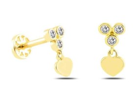 Resim Cherry By Özkonak Üç Top Taş Ucunda Kalp Tragus Piercing Sarı 