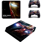 Resim Kt Decoration Iron Man Playstation 4 Slim Kasa Sticker Kaplama-04 