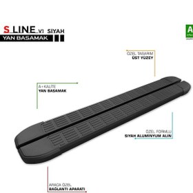 Resim Mercedes X-class Uyumlu S-line Siyah Yan Basamak 203 Cm 2018 Üzeri Parça 
