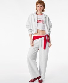 Resim Koton Şardonlu Uzun Kollu Kapüşonlu Arkası Baskılı Fermuarlı Sweatshirt Kar Melanj 6sal10635ık Gri Melanj 