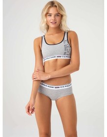 Resim U.S. Polo Assn. Kadın Gri Melanj Büstiyer Şort Takım 66255 Gri 