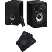 Resim Maxword RM-400BK Aktif Stüdyo Referans Monitörü 4 İNÇ ÇİFT Bluetooth USB 140 Watt Teşhir 