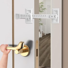 Resim Ayarlanabilir Kedi Kapı Kiliti - Kolay Kurulumlu Evcil Hayvan Kapısı Alternatifi, İç Mekan Kedileri için Köpek & Sıkıştırma Koruyucu, Güvenli Besleme İstasyonu & Kedi Kumu Kabı Erişimi 