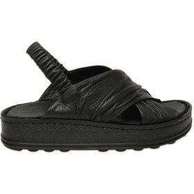 Resim Mammamia D25ys-2865 Kadın Hakiki Deri Comfort Sandalet Siyah Siyah 