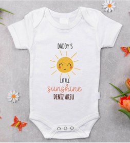 Resim Bitmeyenkartus Bk Kids Isimli Daddy'S Little Sunshine Tasarımlı Bebek Body Zıbın Beyaz 