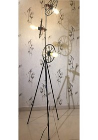 Resim Mylights Retro Rustik Üçlü Üç Ayak Rustik Lambader Siyah 