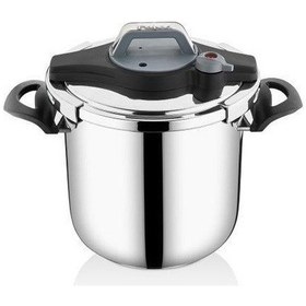 Resim Falez Vento 9 lt Gri Düdüklü Tencere Falez Clipso Düdüklü Ten Gümüş - Siyah 