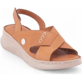 Resim Mammamia D25ys-2855 Deri Comfort Kadın Sandalet Taba 