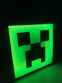 Resim Devotech Minecraft Creeper Led lighbox masa lambası 