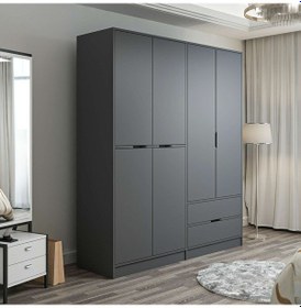 Resim Elina 4 Kapaklı Dolap - Antrasit/antrasit Antrasit 