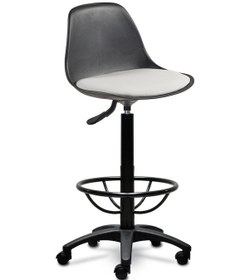 Resim Ofiscombin Ofis Kasiyer Hekim Eczane Sırtlı Bar Taburesi Sandalyesi Tabure Beyaz Deri 00047499827 