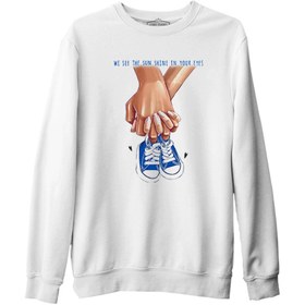 Resim Yeni Bebek Erkek Ayakkabı Anneler Günü Beyaz Unisex Kalın Sweatshirt - Beyaz / L 