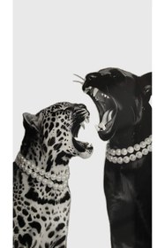 Resim aydın garage Leopar ve Panter Kapı Direk Kaplama Folyosu BASKILI STİCKER Sağ-Sol 2 Adet 22*50 CM 