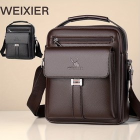 Resim WEIXIER Erkek Günlük Çapraz Vücut Çantası - Büyük Kapasiteli, Ayarlanabilir Askı, Fermuarlı Bölümler, Günlük Uçuş ve Hediye için İdeal, Siyah, Çapraz Vücut Çantası 