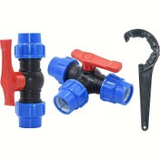 Resim 32mm/1.26 İnç Plastik PE Tüp Musluk Ayırıcı Hızlı Vana Bağlantısı - Bahçe Hortumu, Çiftlik Sulama için 2/3 Yollu Dayanıklı Su Akış Kontrolü, ABD/AB Standart Boru Bağlantı Parçaları, Hızlı Bırakma Kolu Tasarımı 