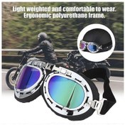 Resim Retro Motosiklet Scooter Gözlükleri Kask Motokros Gözlükleri Gözlükler Vintage Rüzgar Geçirmez Biker Scooter Kaskı Bisiklet Kayak Güneş Gözlüğü 