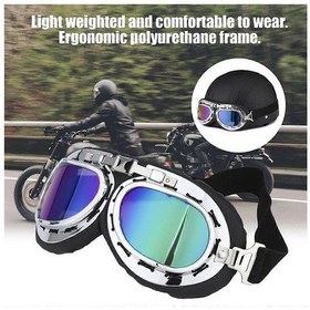 Resim Retro Motosiklet Scooter Gözlükleri Kask Motokros Gözlükleri Gözlükler Vintage Rüzgar Geçirmez Biker Scooter Kaskı Bisiklet Kayak Güneş Gözlüğü 