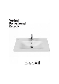 Resim Creavit Eksen Etajerli Lavabo 80 Cm Beyaz Ek080-00cb00e-0000 