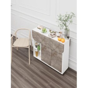 Resim Moka Park AVM Kelebek Çok Amaçlı Mutfak Masası Yemek Masası Oval Katlanabilir Tekerlekli Dolaplı Kapaklı 