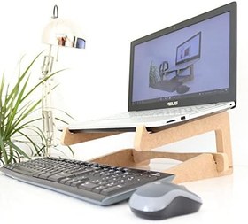 Resim Hanwood Ahşap Laptop Standı - Laptop Yükseltici - 15" ve Daha Büyük Boyutlardaki Laptoplar ile Uyumlu - ALS3 