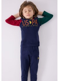 Resim U.s. Polo Assn. 1919 Authentic Brand Erkek Çocuk Uzun Kol Pijama Takım Lacıvert 