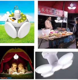 Resim Sepetinegelsin 5 Ledli 3 Farklı Işık Modlu Açılıp Kapanabilir Led Kanatlı Güneş Enerjili Solar Aydınlatma Kamp Feneri 