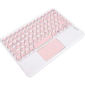 Resim TezMax Philips M10 10.1" Uyumlu Kablosuz Bluetooth Şarjlı Touchpad'li Türkçe Q Klavye - Pembe 
