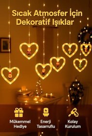 Resim Coverzone 3 Metre Fişli Led Işık 10'lu Geyik ve Noel Baba Işık Zinciri Dekoratif Fişli Aydınlatma Ev Dekorasyonu Süsleme Salon Oda Merdiven Balkon için Yılbaşı Eğlence Doğum Günlerine Özel Aydınlatma 