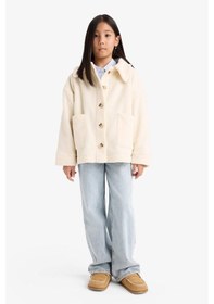 Resim Defacto Kız Çocuk Uzun Kollu Pelüş Gömlek F3383a825wner233 Ekru-er233 