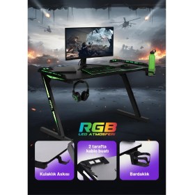 Resim Aura Rgb Ledli Oyuncu Masası 
