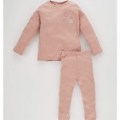 Resim Defacto Kız Bebek Nakışlı Uzun Kollu Fitilli Kaşkorse Pijama Takımı A9314a523aupn390 