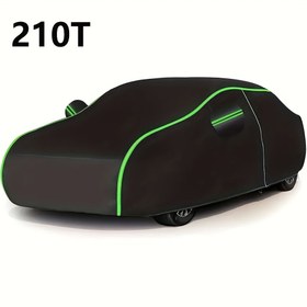 Resim 210t Su Geçirmez Toz Geçirmez Güneş Koruyucu Her Mevsim Araç Örtüsü - SUV, Sedan ve Hatchback için Uygun 