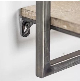 Resim Banyo Rafı Ahşaplı 2 Katlı Banyo Raf Modeli Siyah 