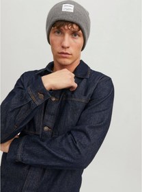 Resim Jack & Jones Logo Etiketli Bere - Long 12150627 Grey Melange 