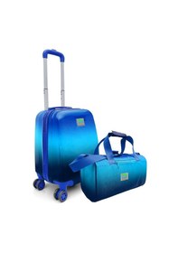 Resim Coral High Erkek Çocuk Mavi Lacivert Renk Geçişli Çocuk Valizi Ve Seyahat/spor Çantası Seti Çok Renkli 