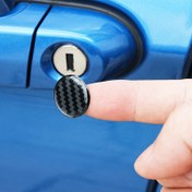 Resim 6 adet 20mm Siyah Araba Kapı Kilidi Anahtar Deliği Koruyucu Stickerlar Trim Kapak Aksesuarları Stickerlar Dekore 