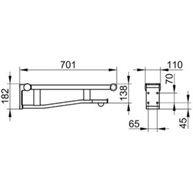 Resim Keuco Plan Care Tuvalet Kağıtlıklı Tutunma Barı-70Cm Krom 