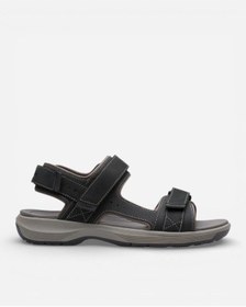 Resim Clarks Guideview Trek Black Leather Erkek Siyah Sandalet 26187591 
