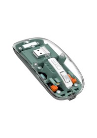 Resim Şeffaf Tasarımlı Bluetooth Kablosuz Mouse Pilli Kullanım 