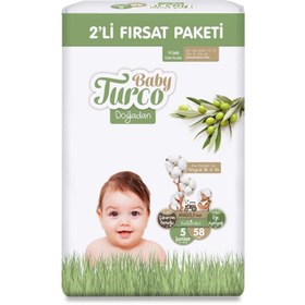Resim Baby Turco Doğadan Bebek Bezi Fırsat Paketi 5 Junior Numara 58 Adet - Standart / Standart 
