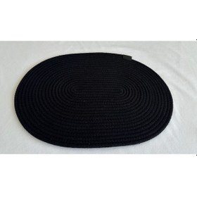 Resim Jüt Amerikan Servis Sofra Altlığı, Masa Dekoru Supla Oval 30x40 8li Siyah 