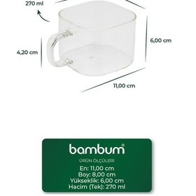 Resim Tier - Bambu Cam 8'li Baharatlık Seti Şeffaf 