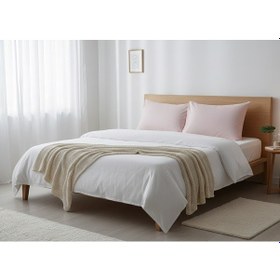 Resim 2 Li Kapaklı Yastık Kılıfı Seti 50 70 Cm Dayanıklı, Yumuşak Dokulu, Otel Kalitesi Pudra 