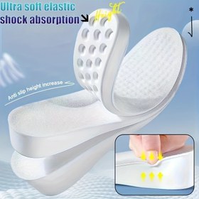 Resim 2 Adet Üniseks Lateks Ayakkabı Tabanlıkları - Erkekler ve Kadınlar için Kaymaz Yükseklik Artırıcı Plantilla'lar, 1/2/3/4/5/6 cm Seçenekleri, Dokulu Yüzey ile Rahatlık Artırılmış Beyaz, Ayakkabı İç Tabanları, Kaydırmaz Ekleme, Ultra Yumuşak Tabanlık, Yüksek Kaliteli Tabanlık 